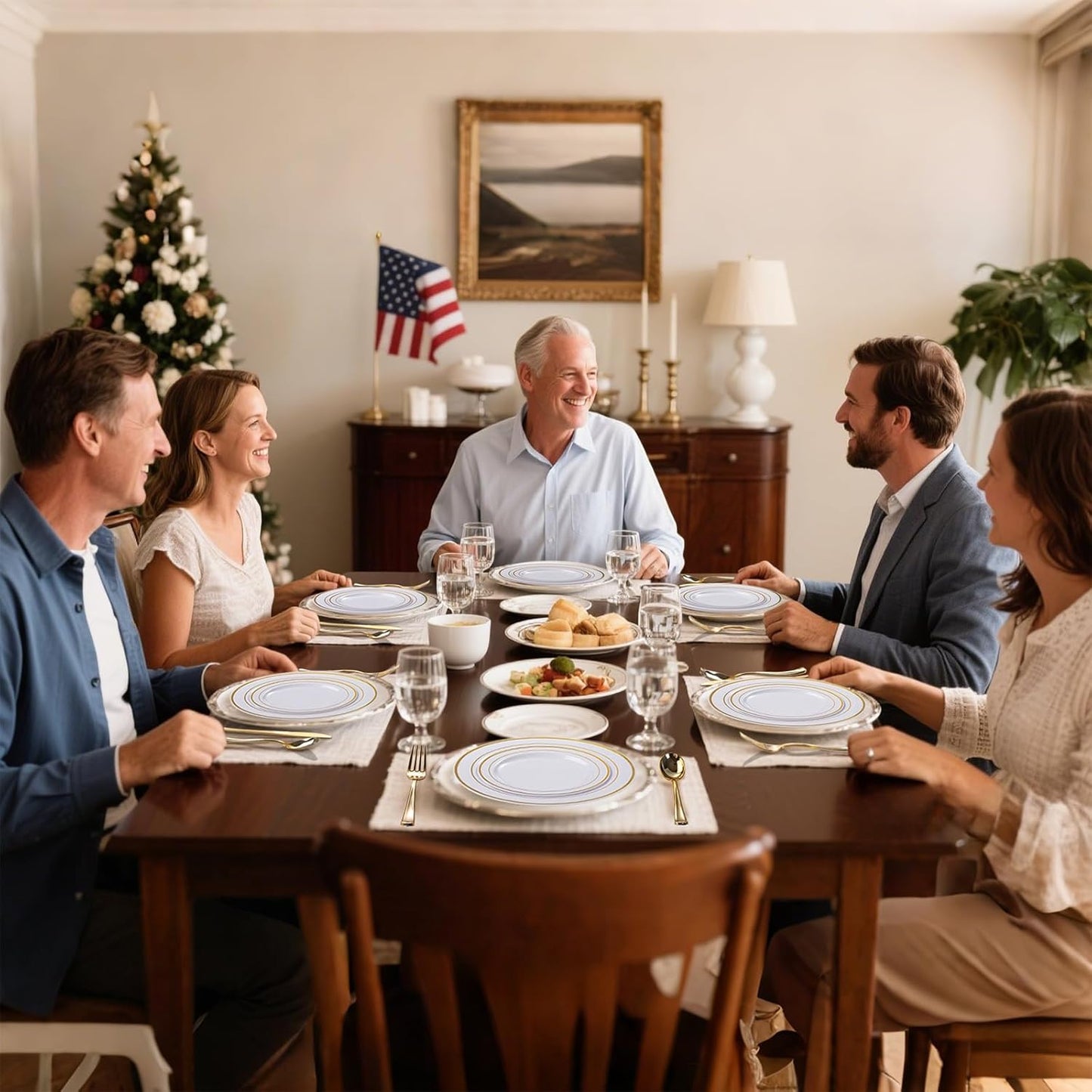 350-Piece Gold Disposable Dinnerware Set