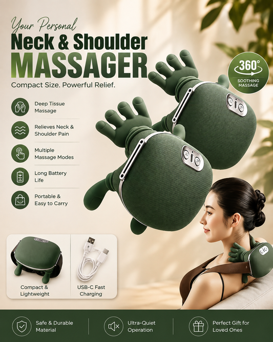 Hand Shoulder & Neck Massager – Deep Tissue Relief Device
