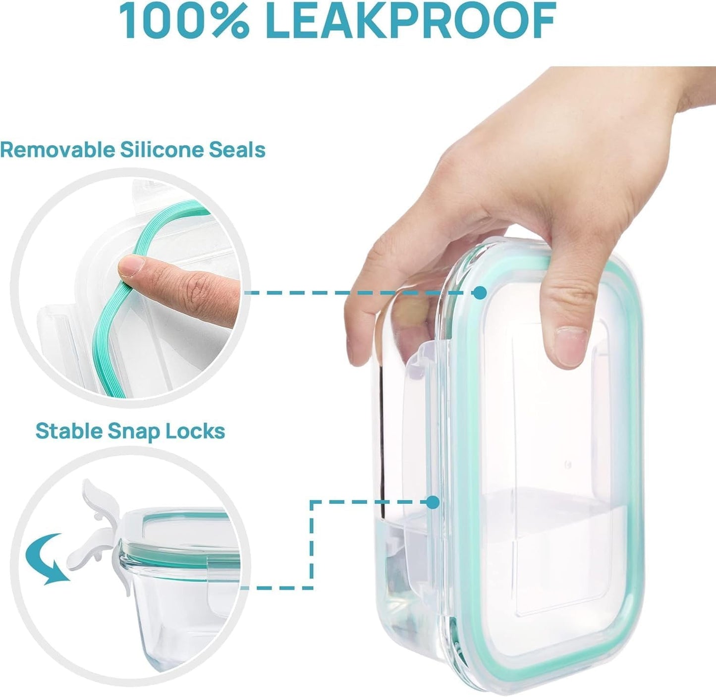 8-Pack Glass Meal Prep Containers