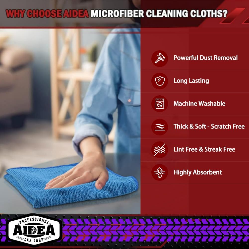 12-Pack Microfiber Cleaning Cloths