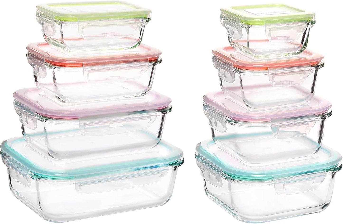 8-Pack Glass Meal Prep Containers