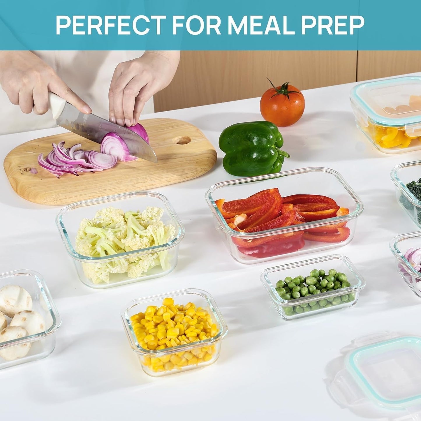 8-Pack Glass Meal Prep Containers