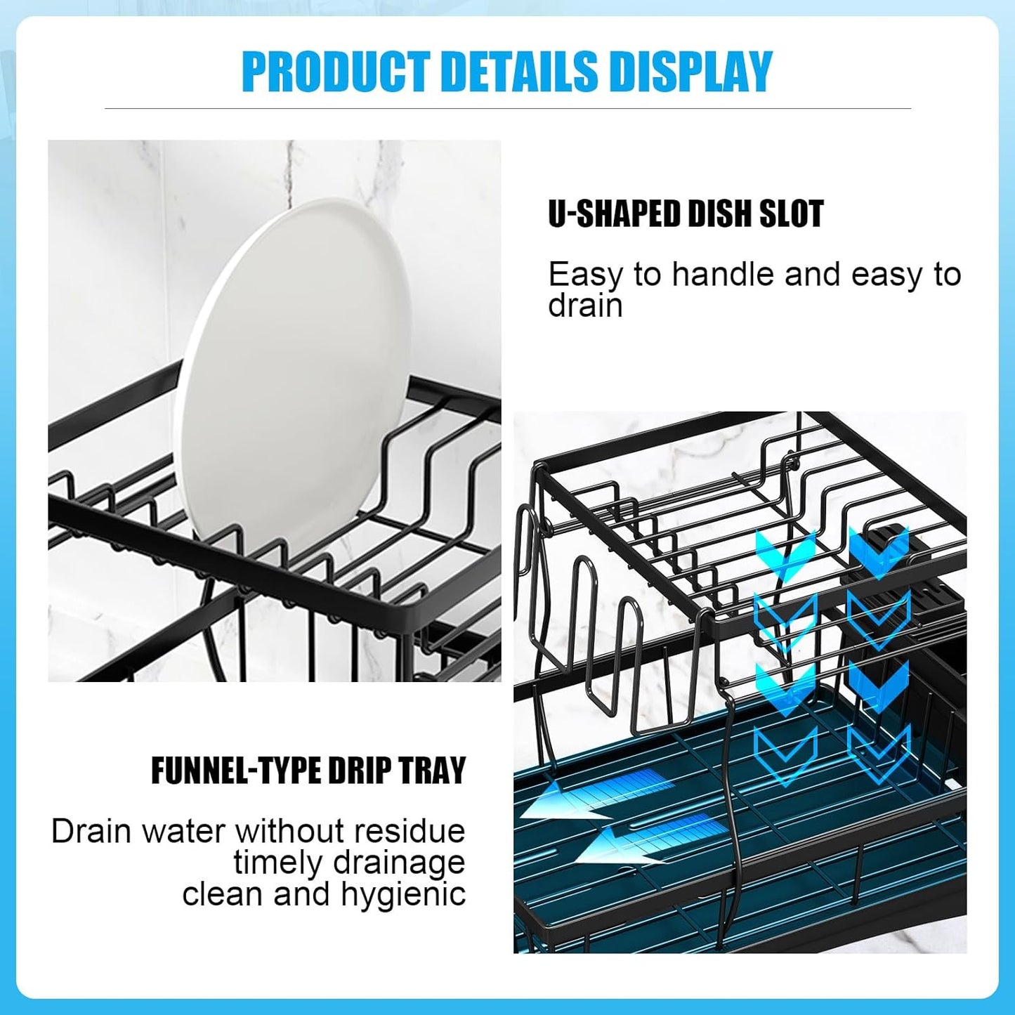 Dish Drying Rack with Drainboard