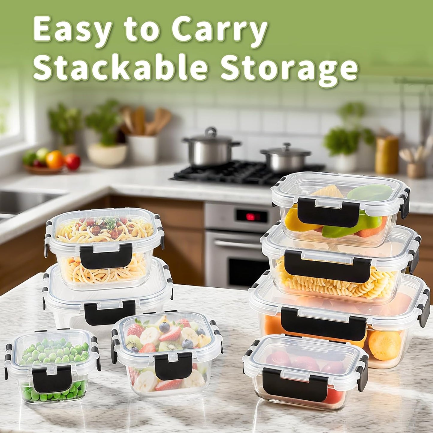 8-Pack Glass Food Storage Containers