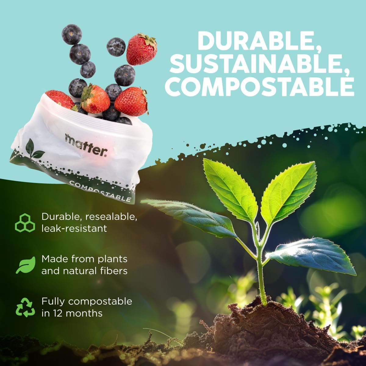 230-Count Compostable Food Storage Bags