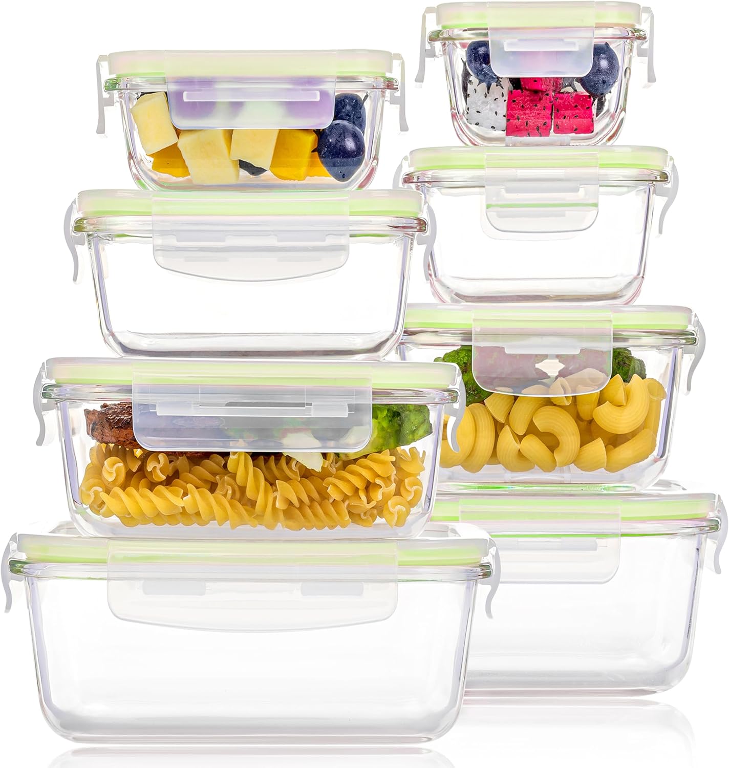 8-Pack Glass Meal Prep Containers