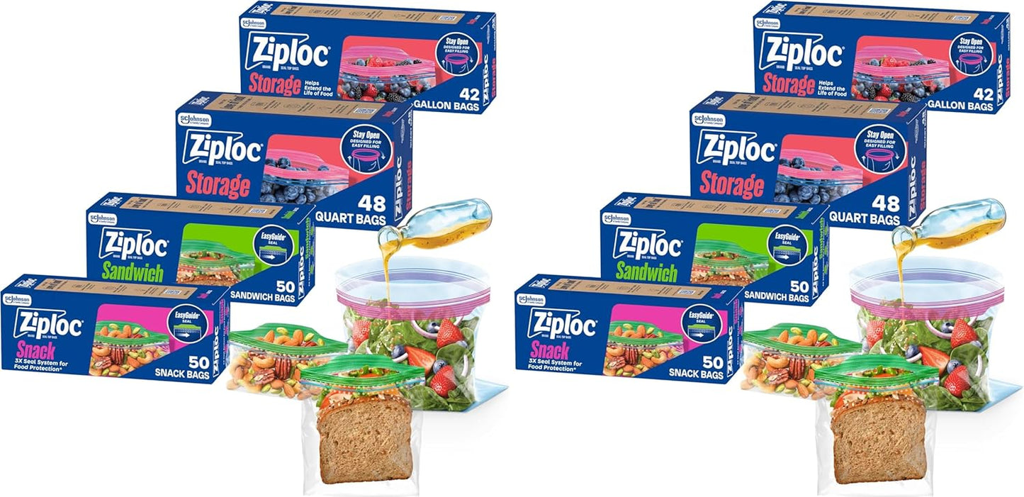 190-Count Food Storage Bag Variety Pack