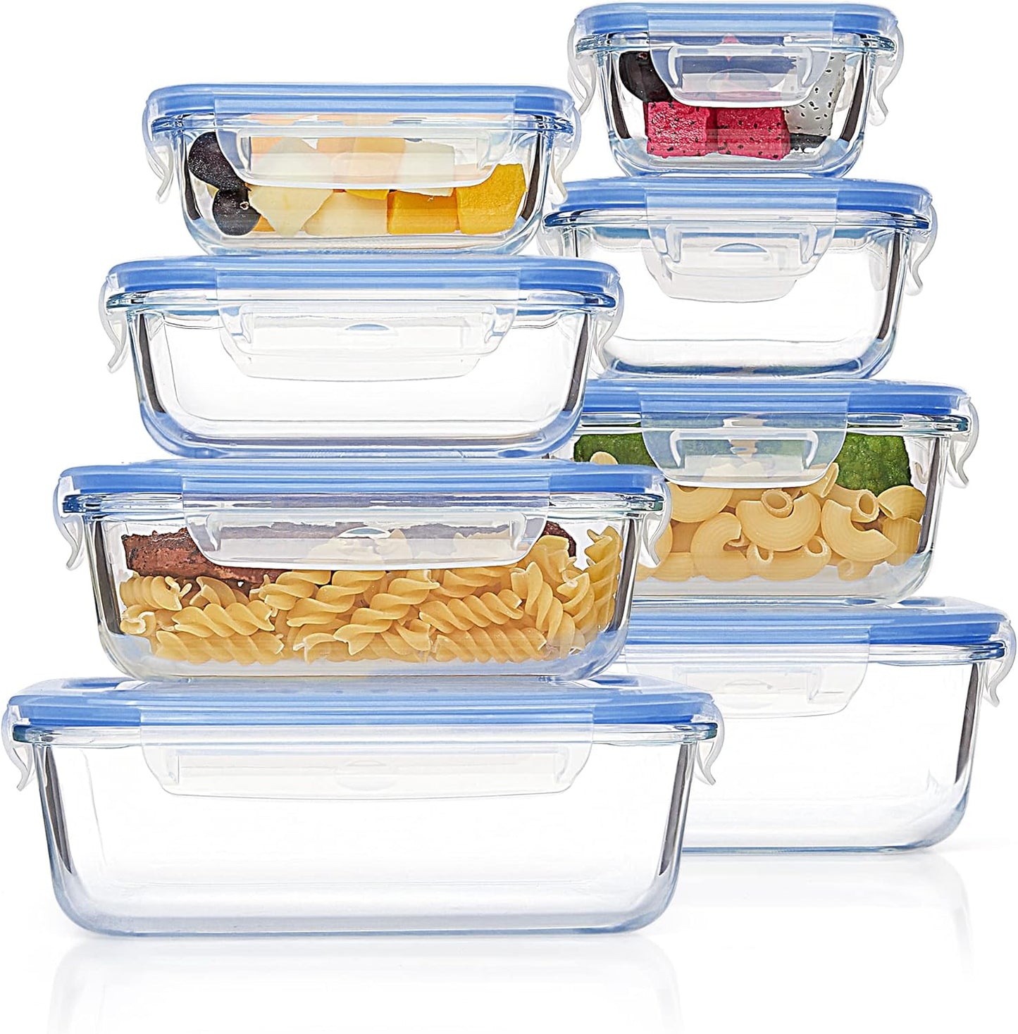 8-Pack Glass Meal Prep Containers
