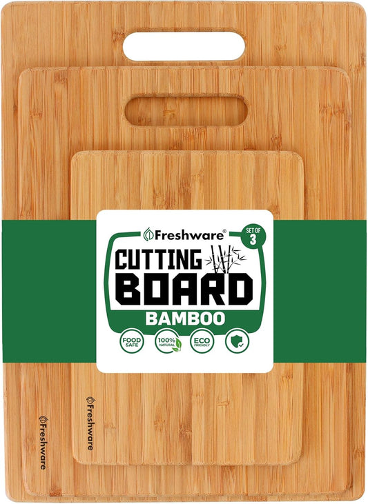 3-Piece Bamboo Cutting Board Set