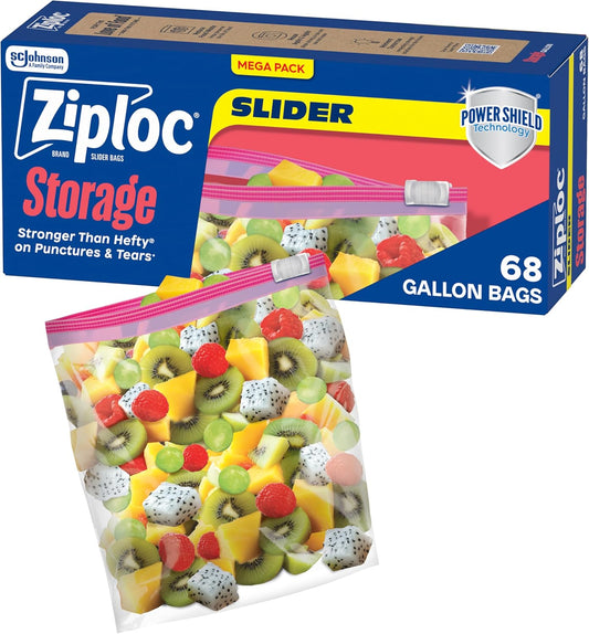 Gallon Slider Food Storage Bags (68 Count)