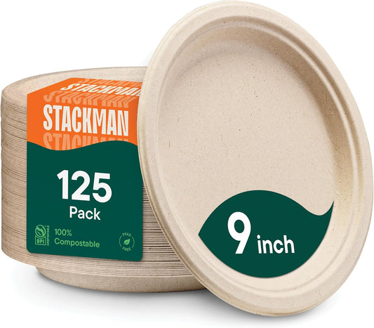 125-Pack Compostable Paper Plates