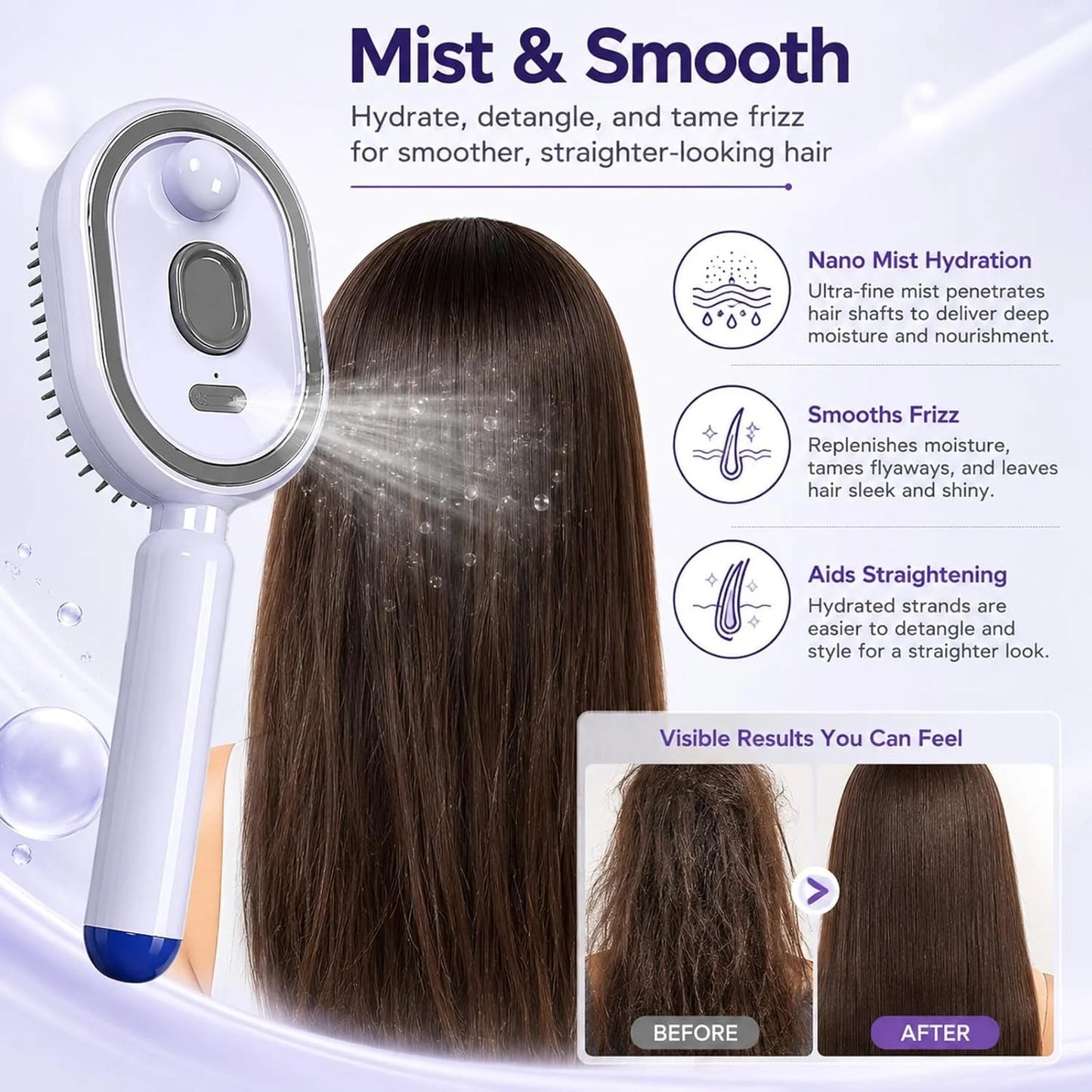 Electric Spray Retractable Air Cushion Comb – Hair Styling Tool