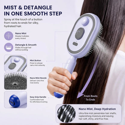 Electric Spray Retractable Air Cushion Comb – Hair Styling Tool