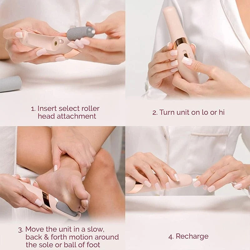 Electric Pedicure Foot File Callus Remover – Rechargeable Foot Care Tool